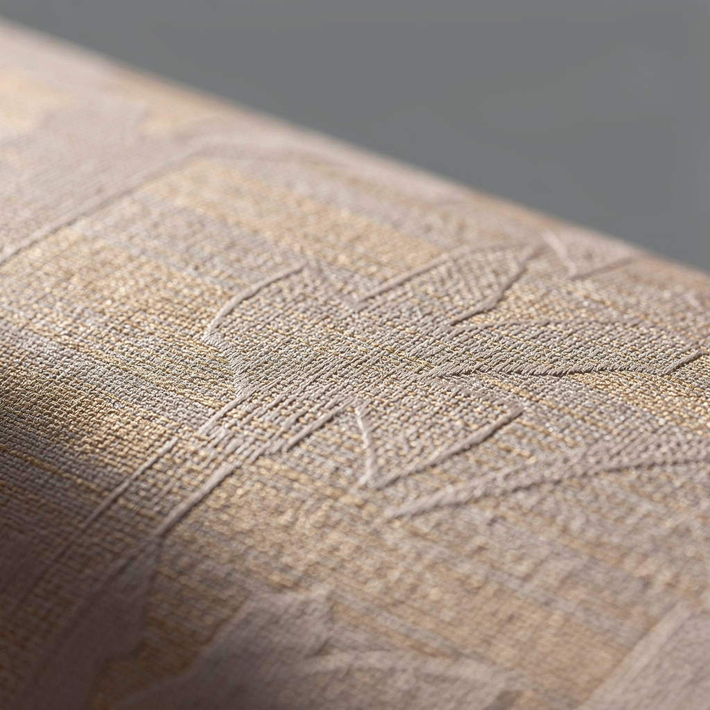 Macro shot of high-end wallpaper installation